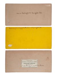 [LINCOLN, Abraham (1809-1865)]. The Lincoln funeral in SPRINGFIELD. 6 stereoviews featuring the procession and buildings draped in mourning.
