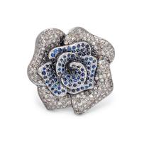 DIAMOND AND SAPPHIRE ROSE RING