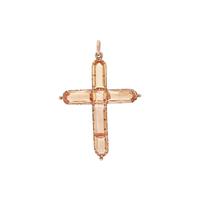 ANTIQUE, ROSE GOLD AND TOPAZ CROSS PENDANT