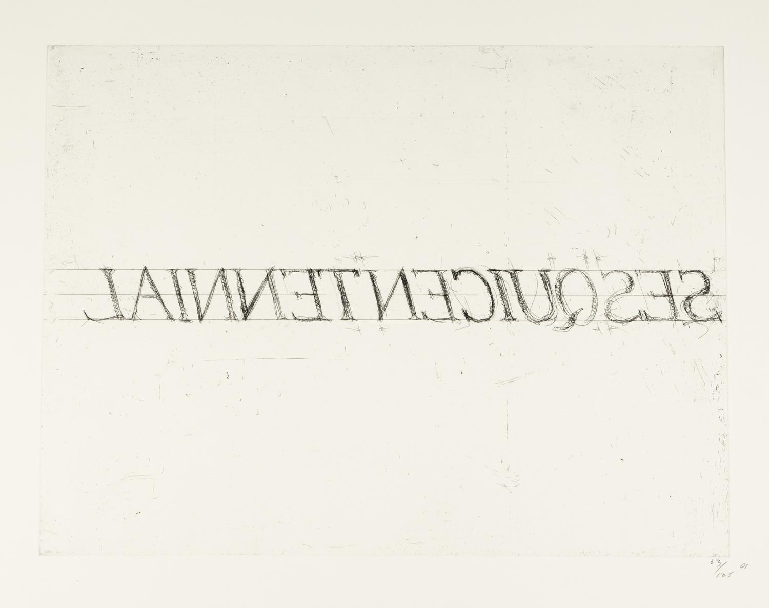 Bruce Nauman (American, b. 1941) — tcejorP lainnetneciuqseS nisnocsiW (triptych) (from the Wisconsin Sesquicentennial Portfolio ), 2001