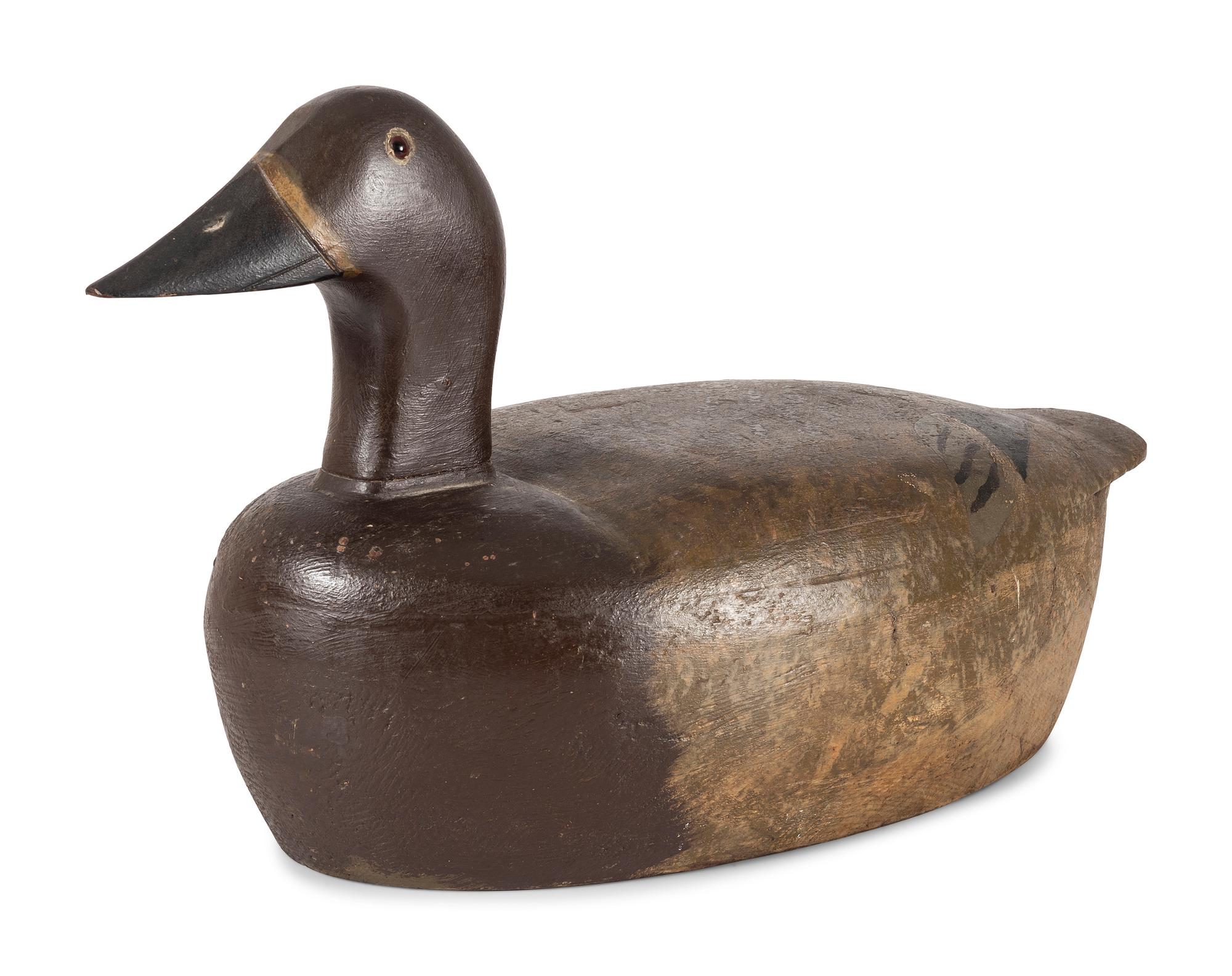 A Large Painted Wood Duck Decoy
