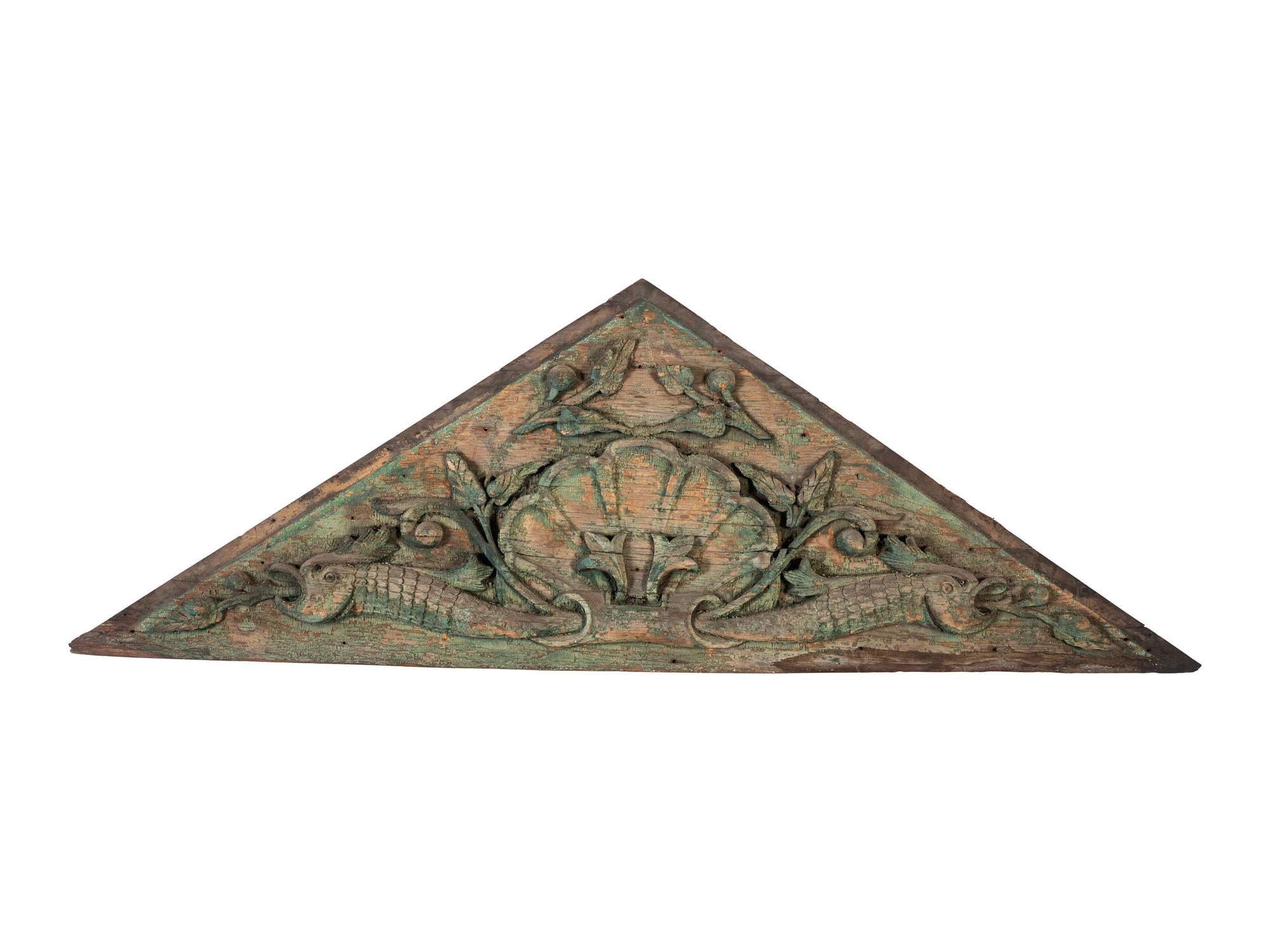 A Carved Wood Architectural Pediment