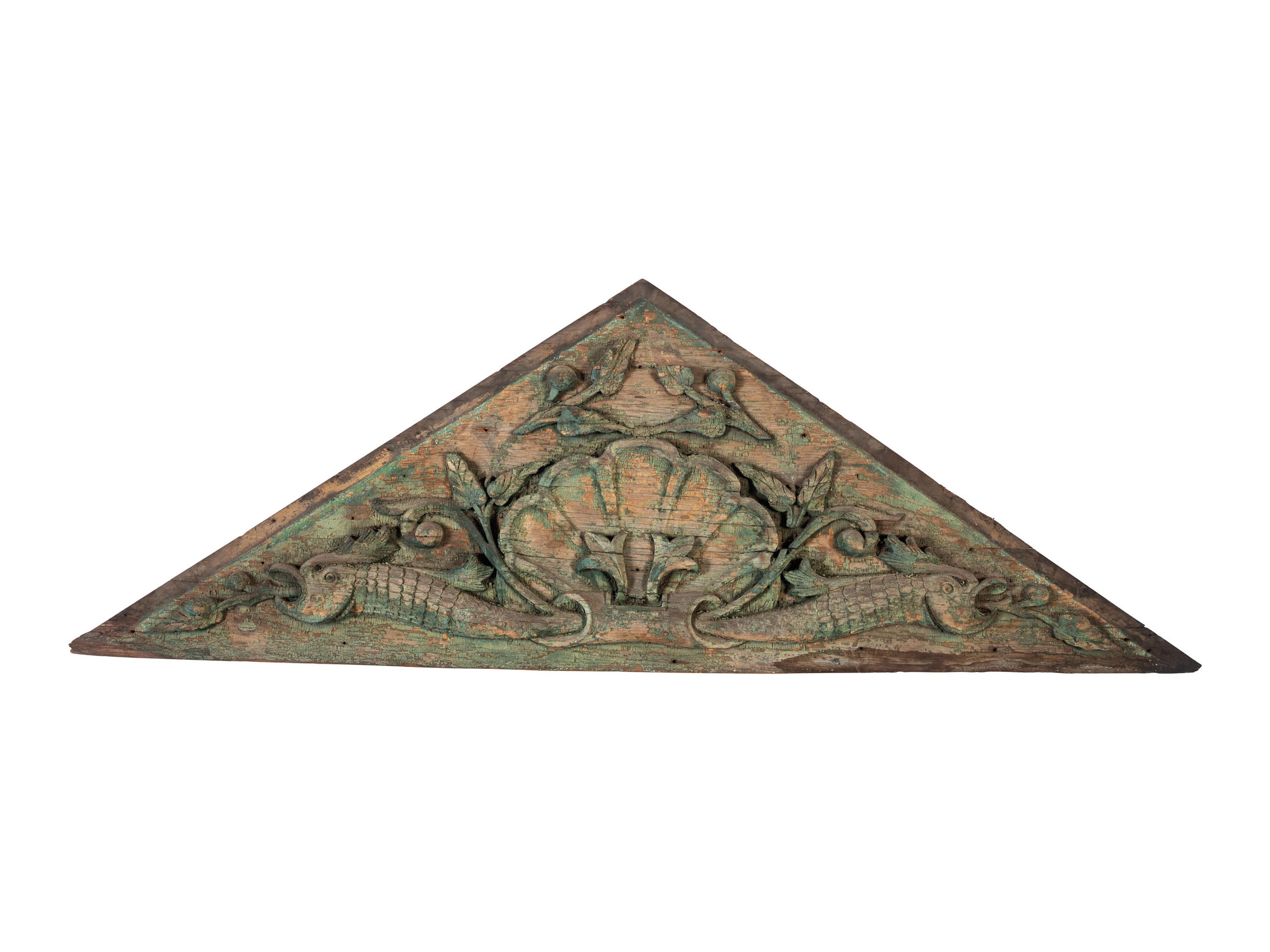 A Carved Wood Architectural Pediment