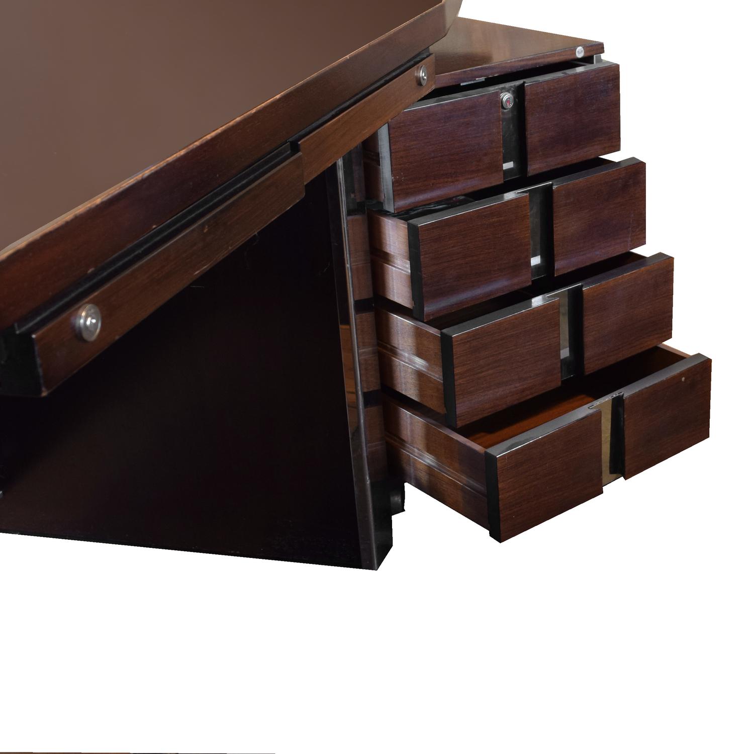 A Hexagonal Mid Century Executive Desk 95" W x 39" D x 29.5" H — Italy, Mid-20th Century
