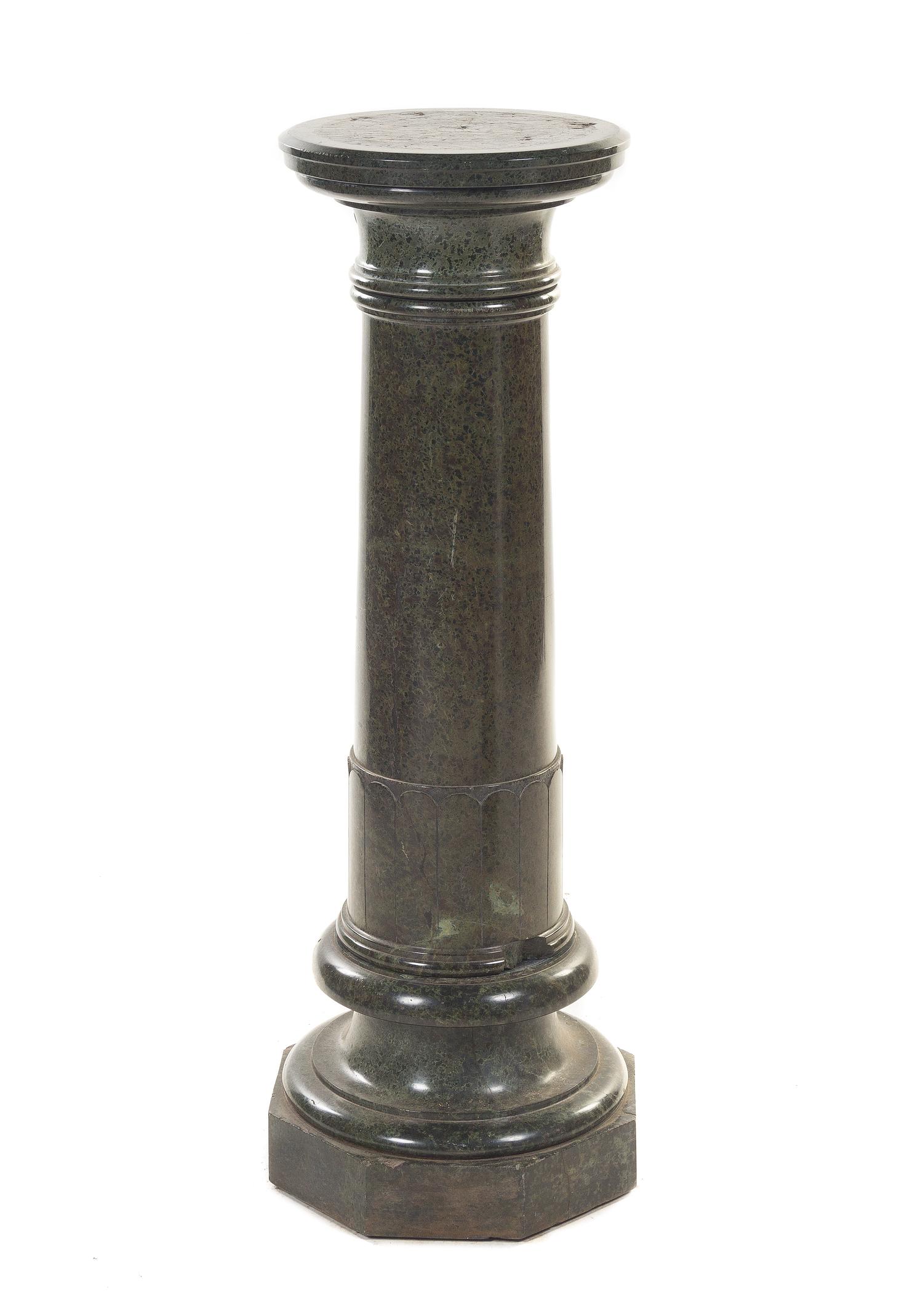 A Continental Marble Pedestal, Height 41 3/4 inches.