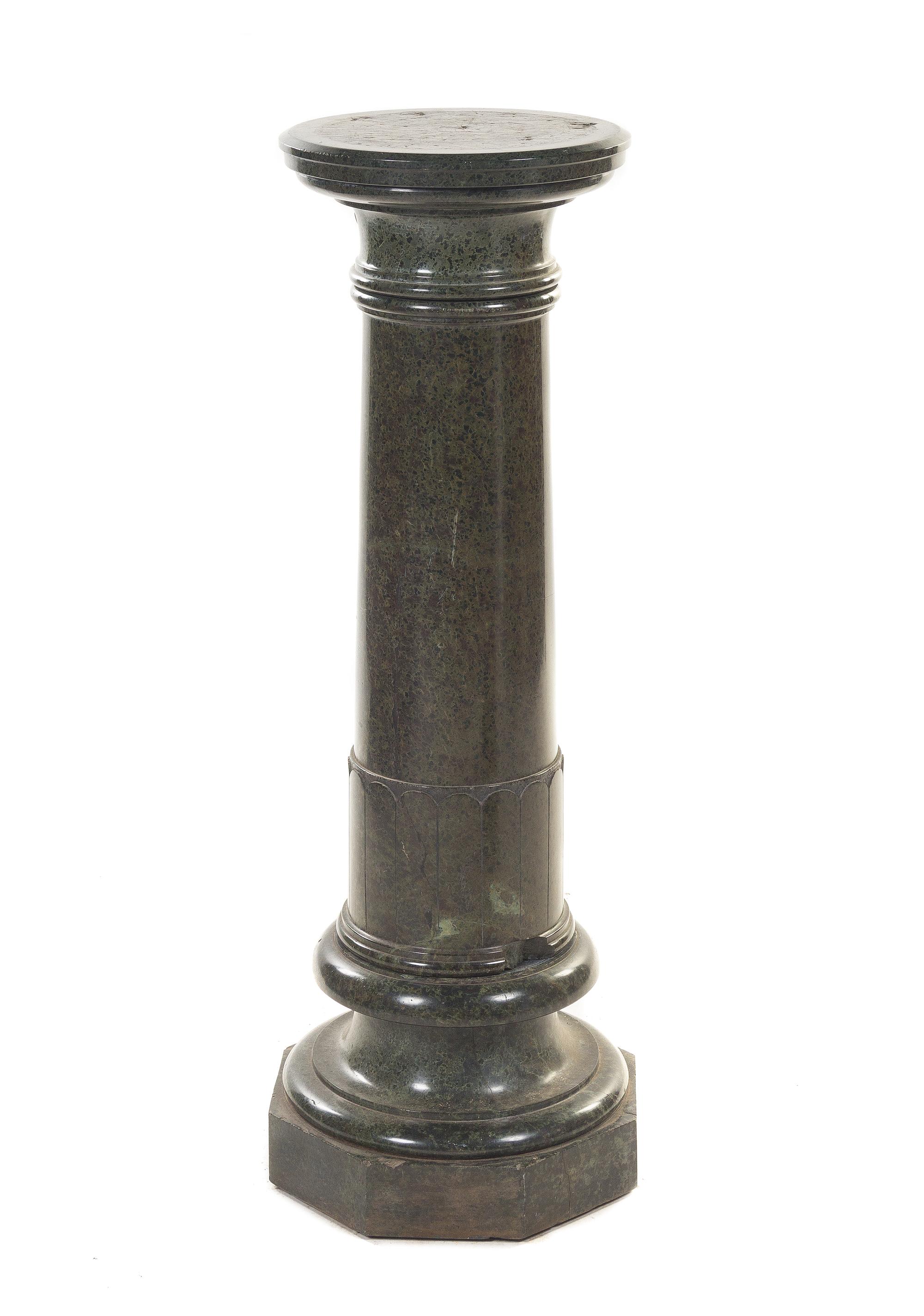 A Continental Marble Pedestal, Height 41 3/4 inches.