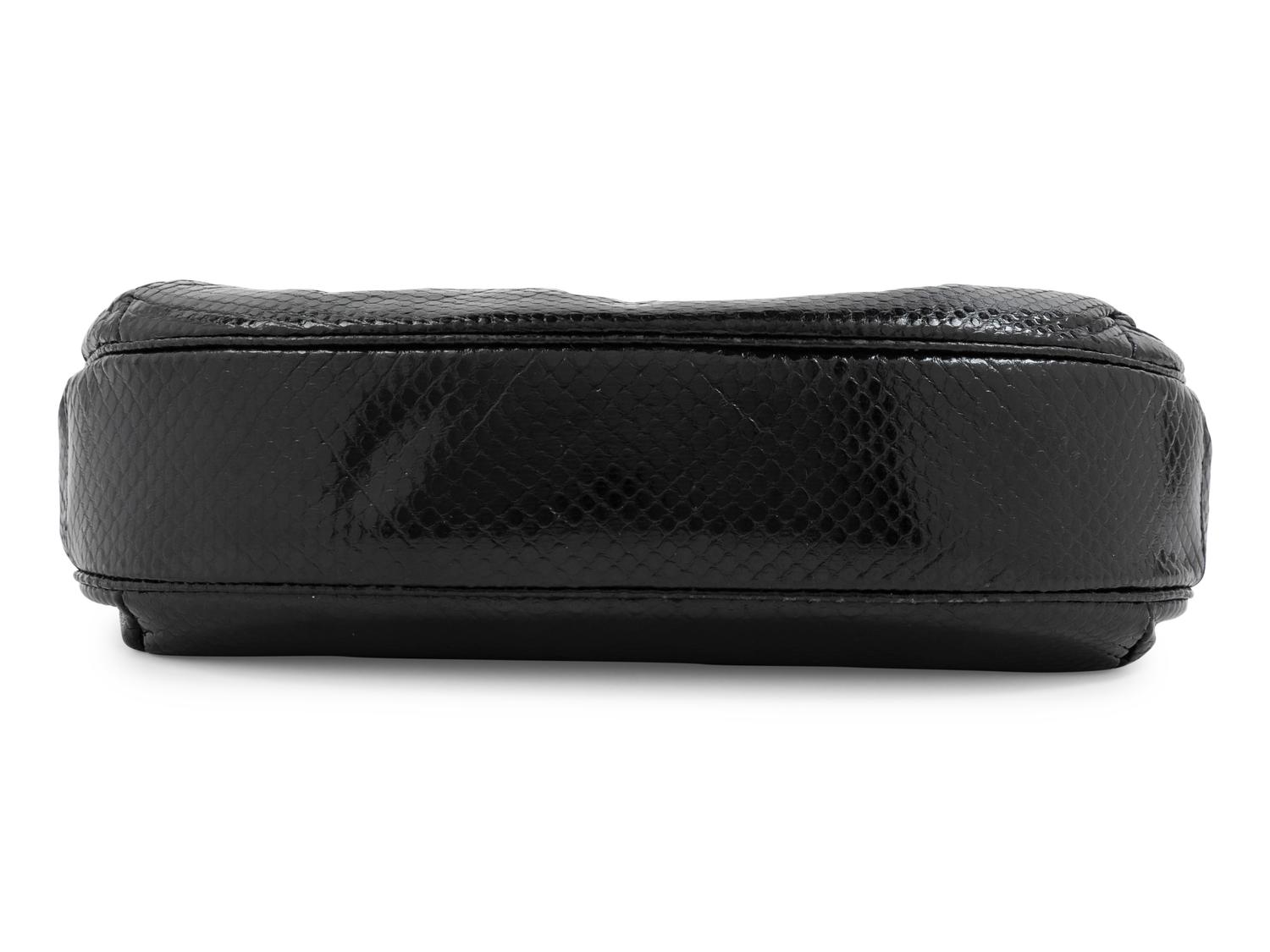 A Judith Leiber Black Skin Clutch