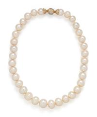 CULTURED SOUTH SEA PEARL AND DIAMOND NECKLACE