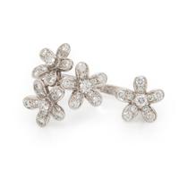 Van Cleef & Arpels, Diamond and White Gold 'Socrate' Between the Finger Ring