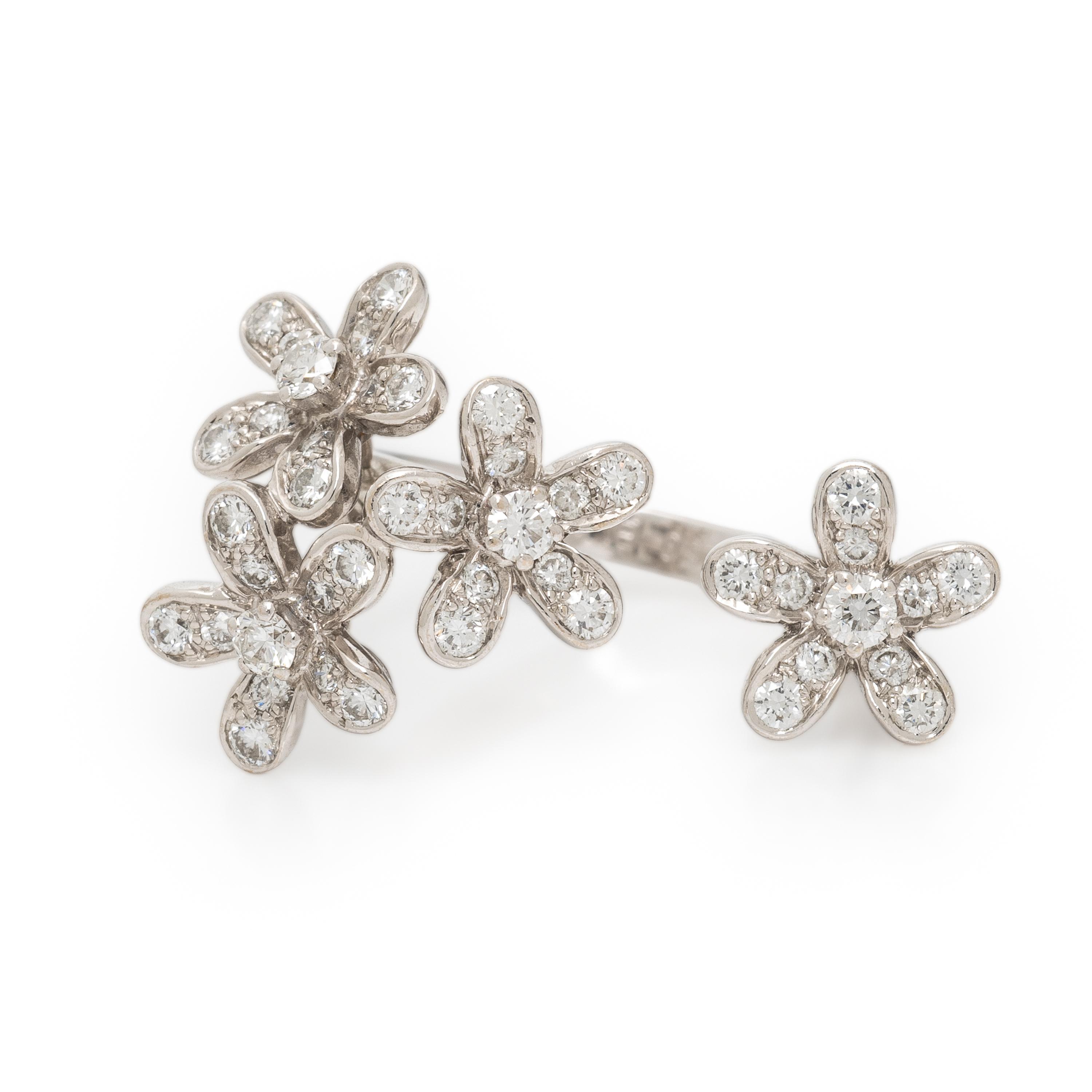 Van Cleef & Arpels, Diamond and White Gold 'Socrate' Between the Finger Ring