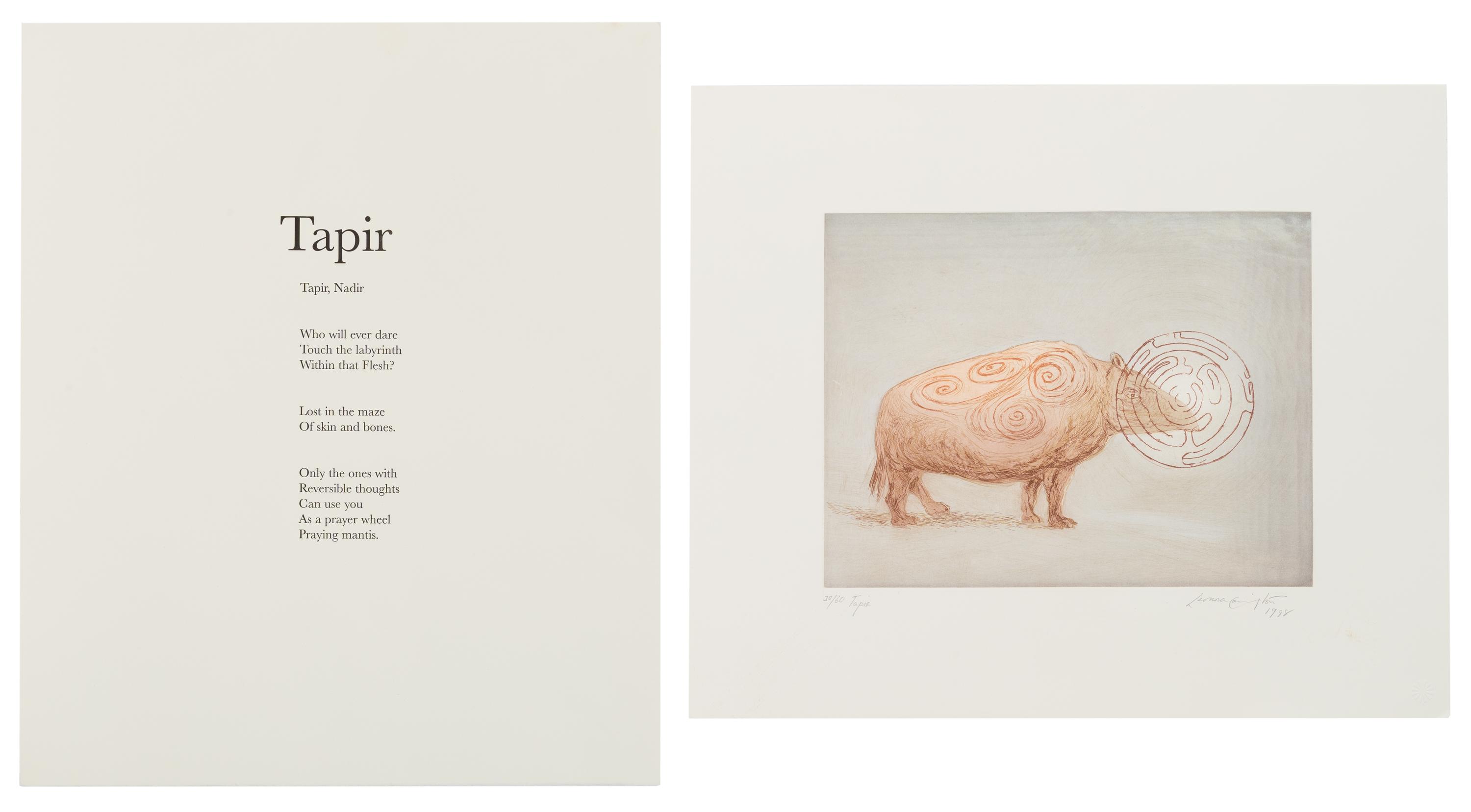 Leonora Carrington (British/Mexican, 1917-2011) — Snake; Tapir (2 works), 1998
