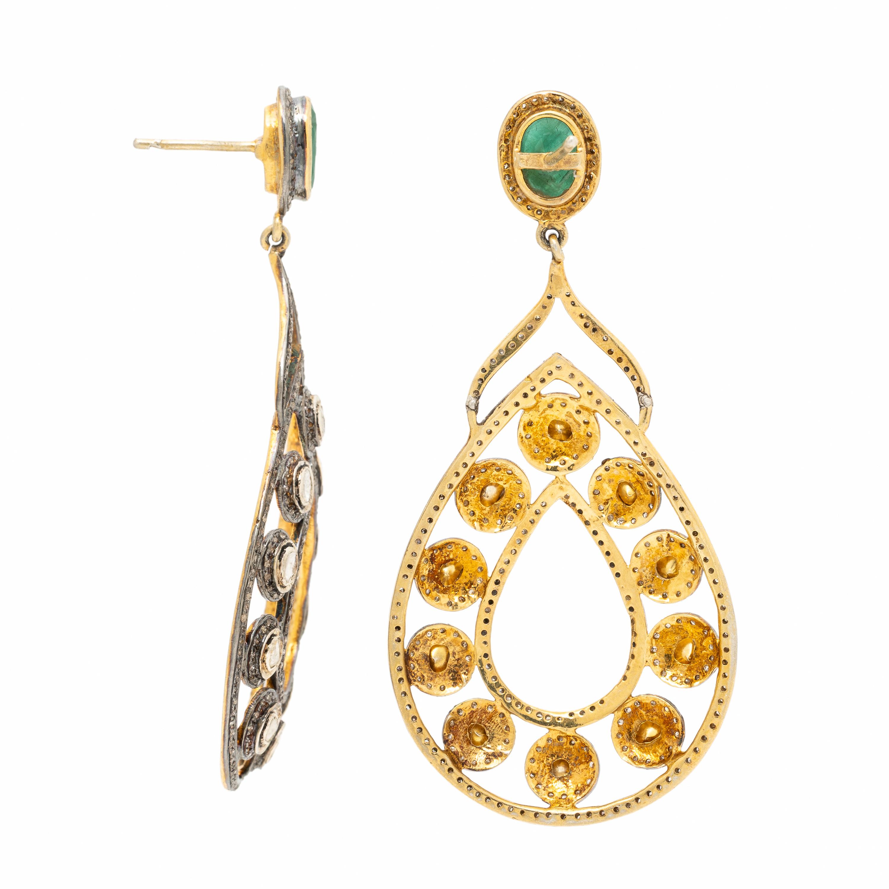 Diamond and Emerald Earrings