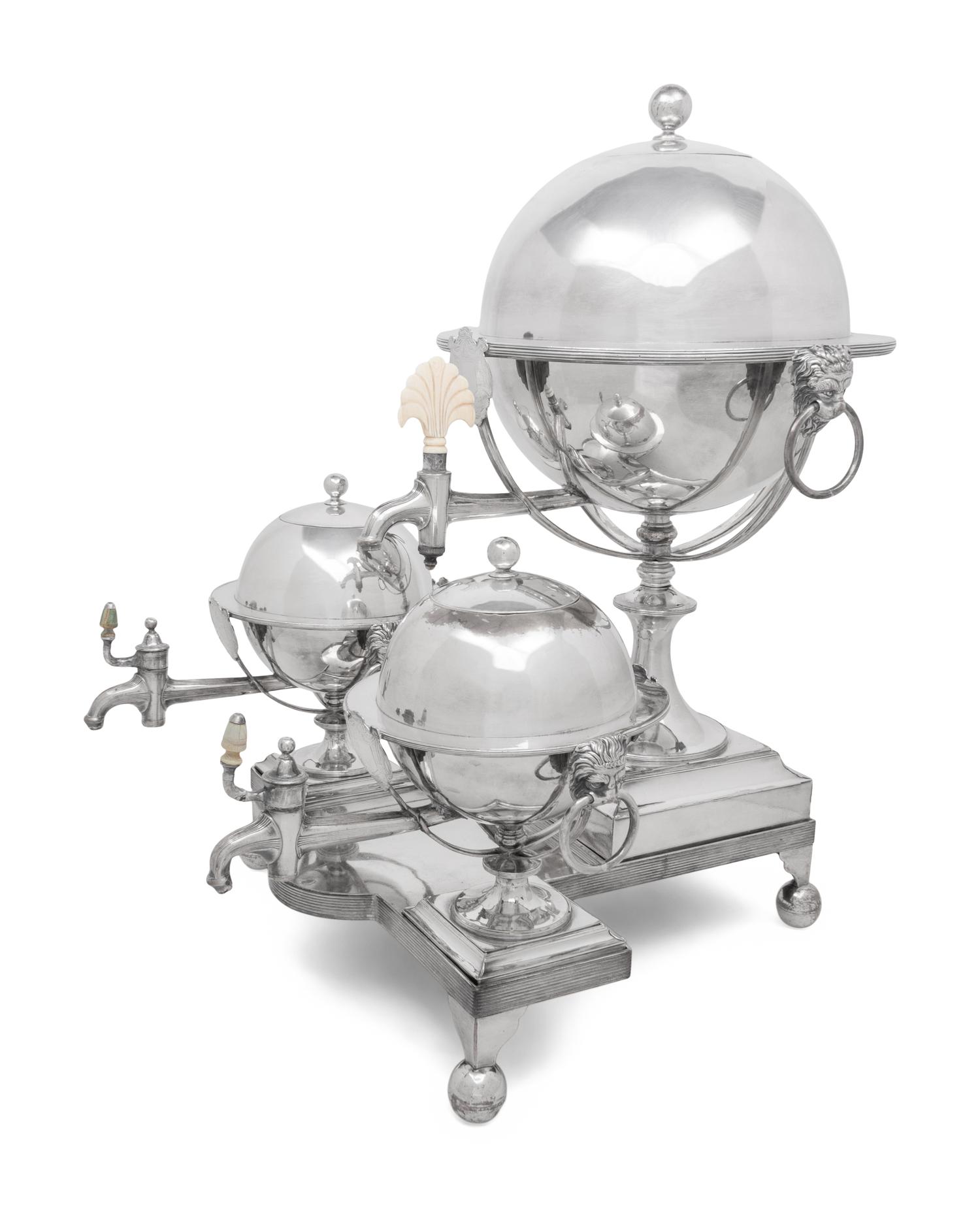 A English Silver-Plate Coffee and Tea Machine