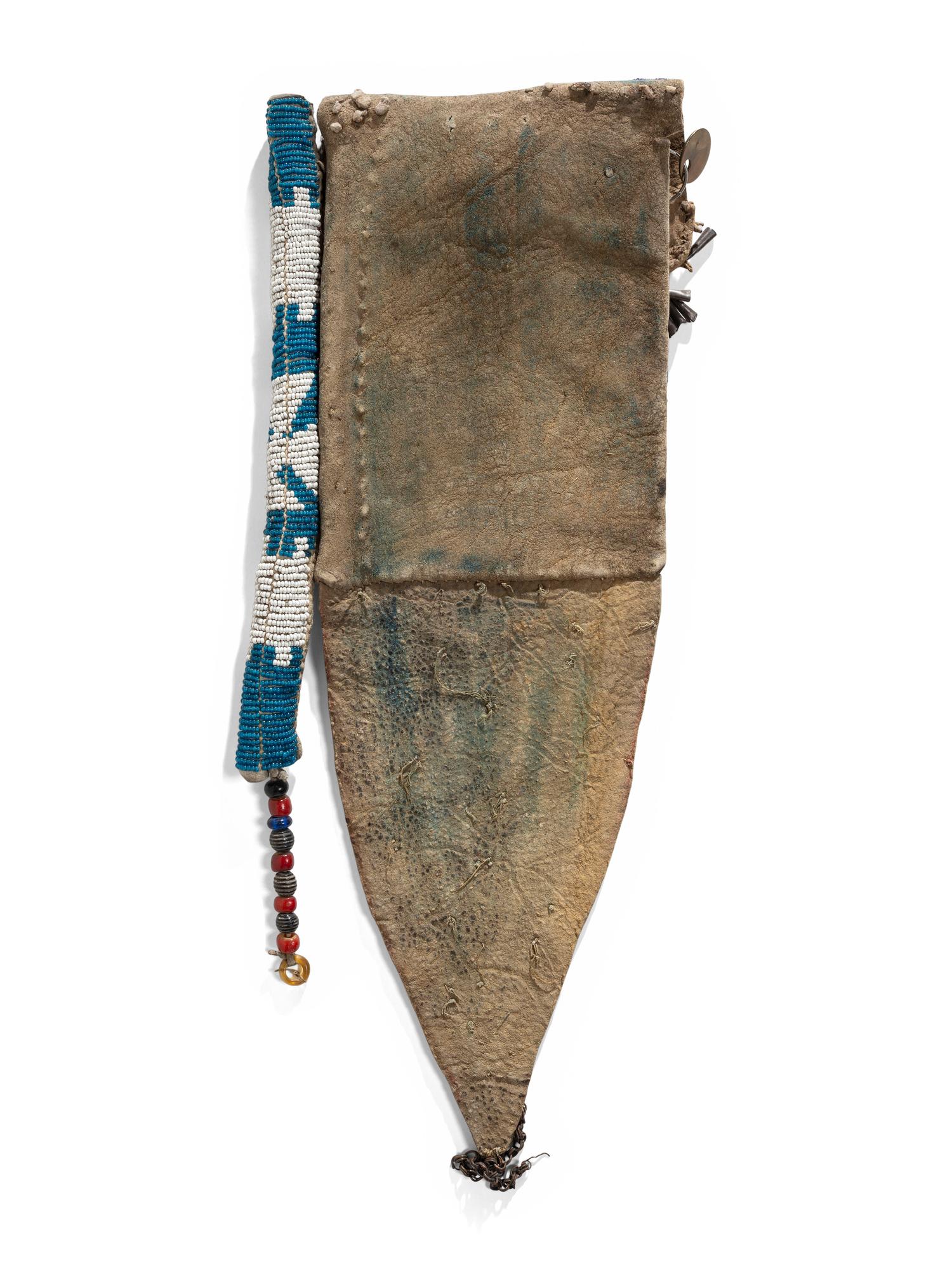 Ute Beaded Buffalo Hide Tail Bag, with Side Case