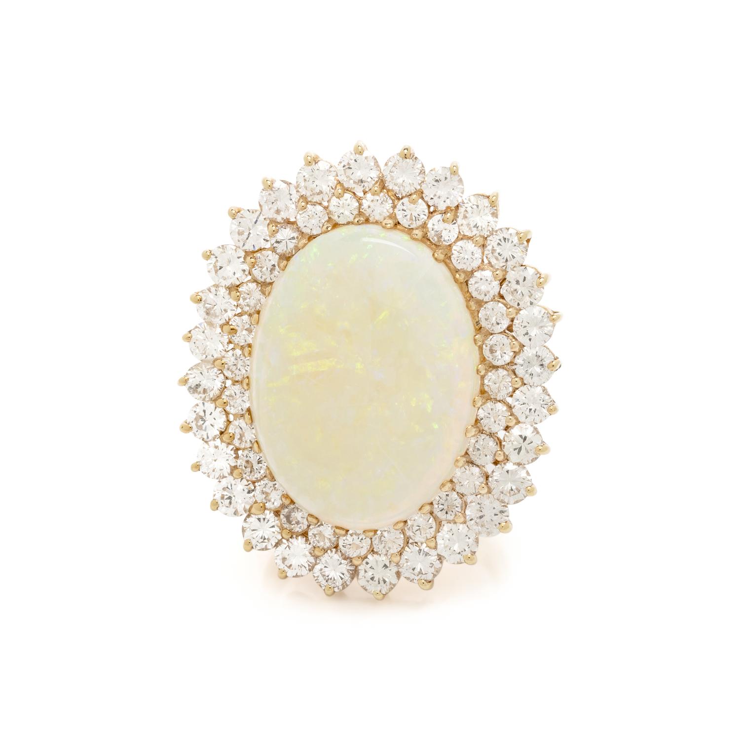 OPAL AND DIAMOND RING