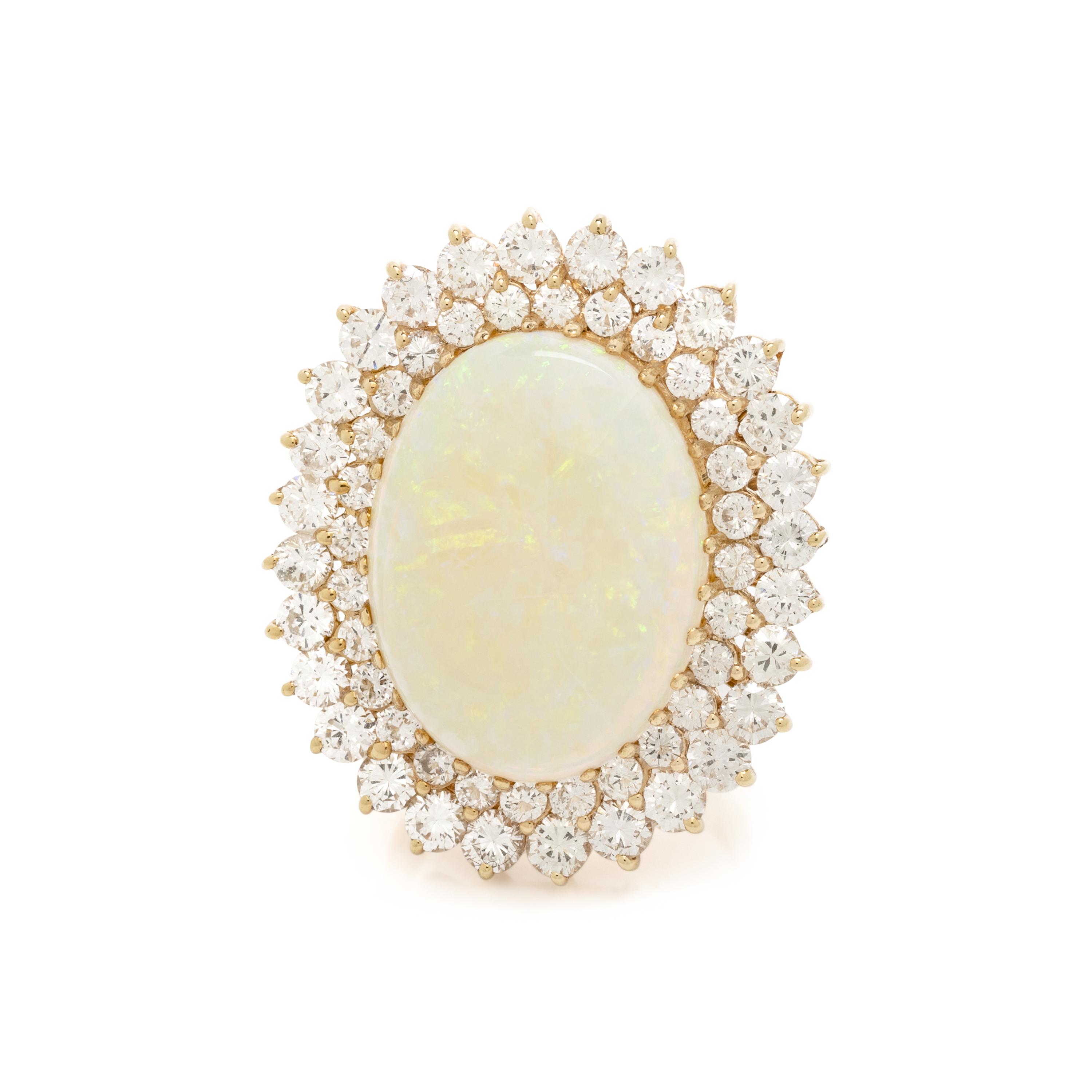 OPAL AND DIAMOND RING
