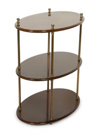 An English Brass and Mahogany Three-Tier Étagère