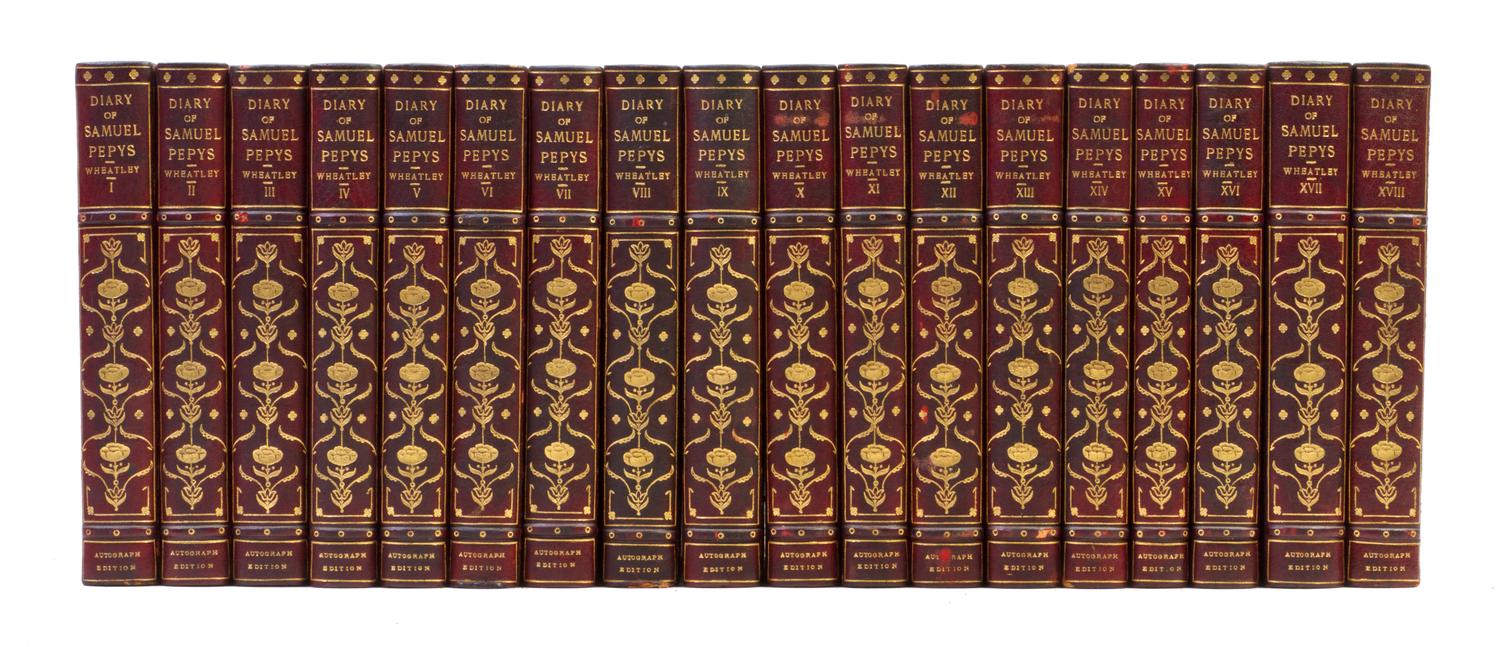 (COLLECTED WORKS) PEPYS, SAMUEL. The Diary. New York, n.d. 18 vols. Limited edition.