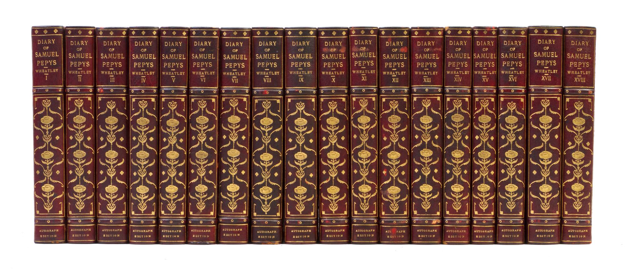 (COLLECTED WORKS) PEPYS, SAMUEL. The Diary. New York, n.d. 18 vols. Limited edition.
