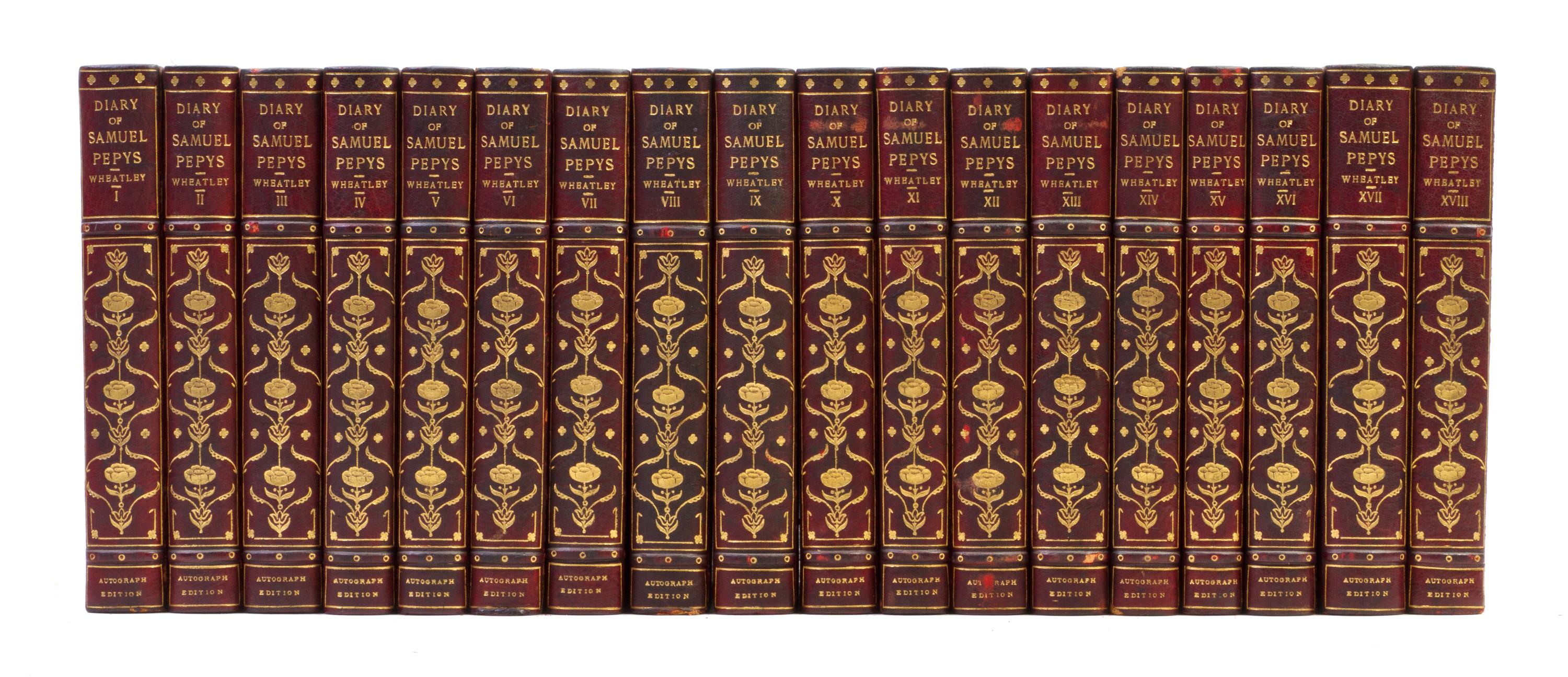(COLLECTED WORKS) PEPYS, SAMUEL. The Diary. New York, n.d. 18 vols. Limited edition.