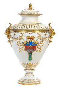 A French Porcelain Urn and Cover Height 35 inches. — W. GUERIN & CIE, 19TH CENTURY