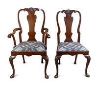 A Set of Ten Queen Anne Style Mahogany Dining Chairs — 20TH CENTURY