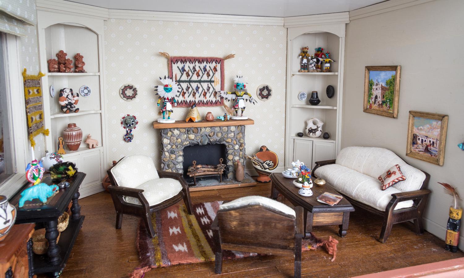 A Southwestern Style Room Box Height 11 1/4 x width 18 3/4 x depth 13 1/2 inches. — Decorated by Bets O'Meara