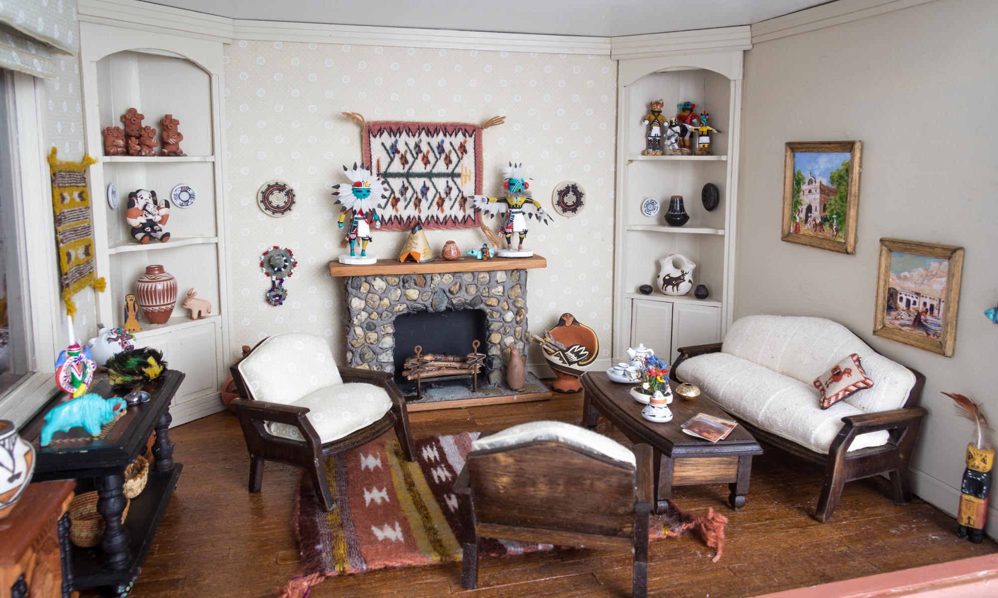 A Southwestern Style Room Box Height 11 1/4 x width 18 3/4 x depth 13 1/2 inches. — Decorated by Bets O'Meara