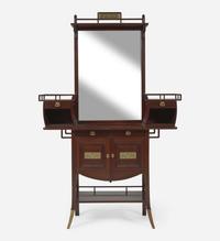 An Aesthetic mahogany "Winged Cabinet" or dressing table After E.W. Godwin (English, 1833-1886), attrib. to A.& H. Lejambre, Philadelphia, PA, circa 1880
