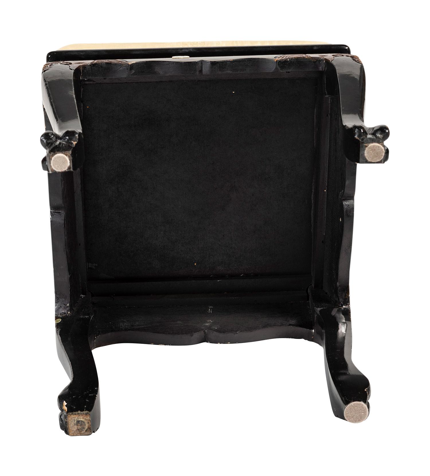 Eight Gilt and Black Lacquer Dining Chairs in the Chinese Taste