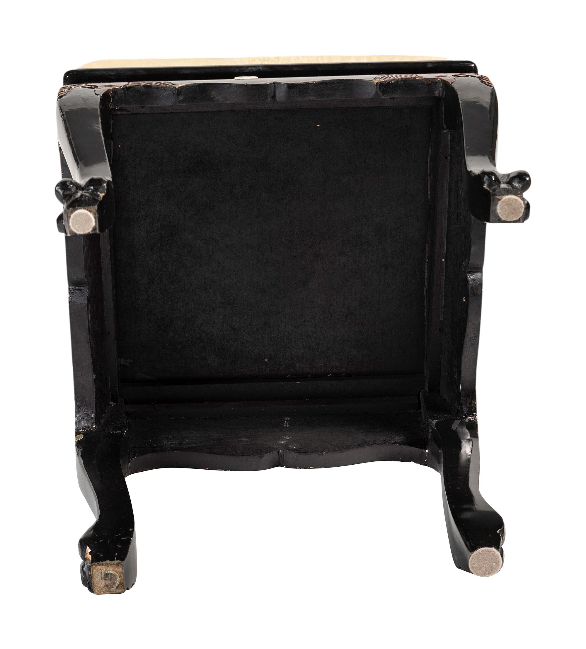 Eight Gilt and Black Lacquer Dining Chairs in the Chinese Taste