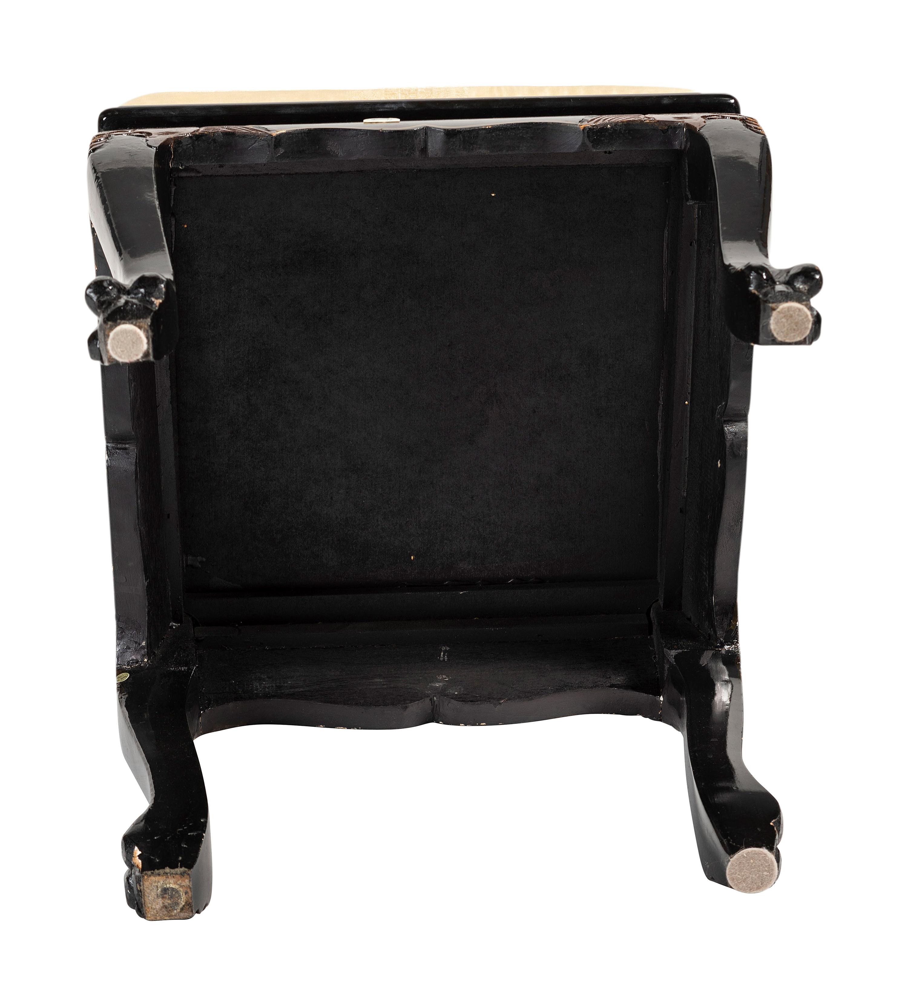 Eight Gilt and Black Lacquer Dining Chairs in the Chinese Taste
