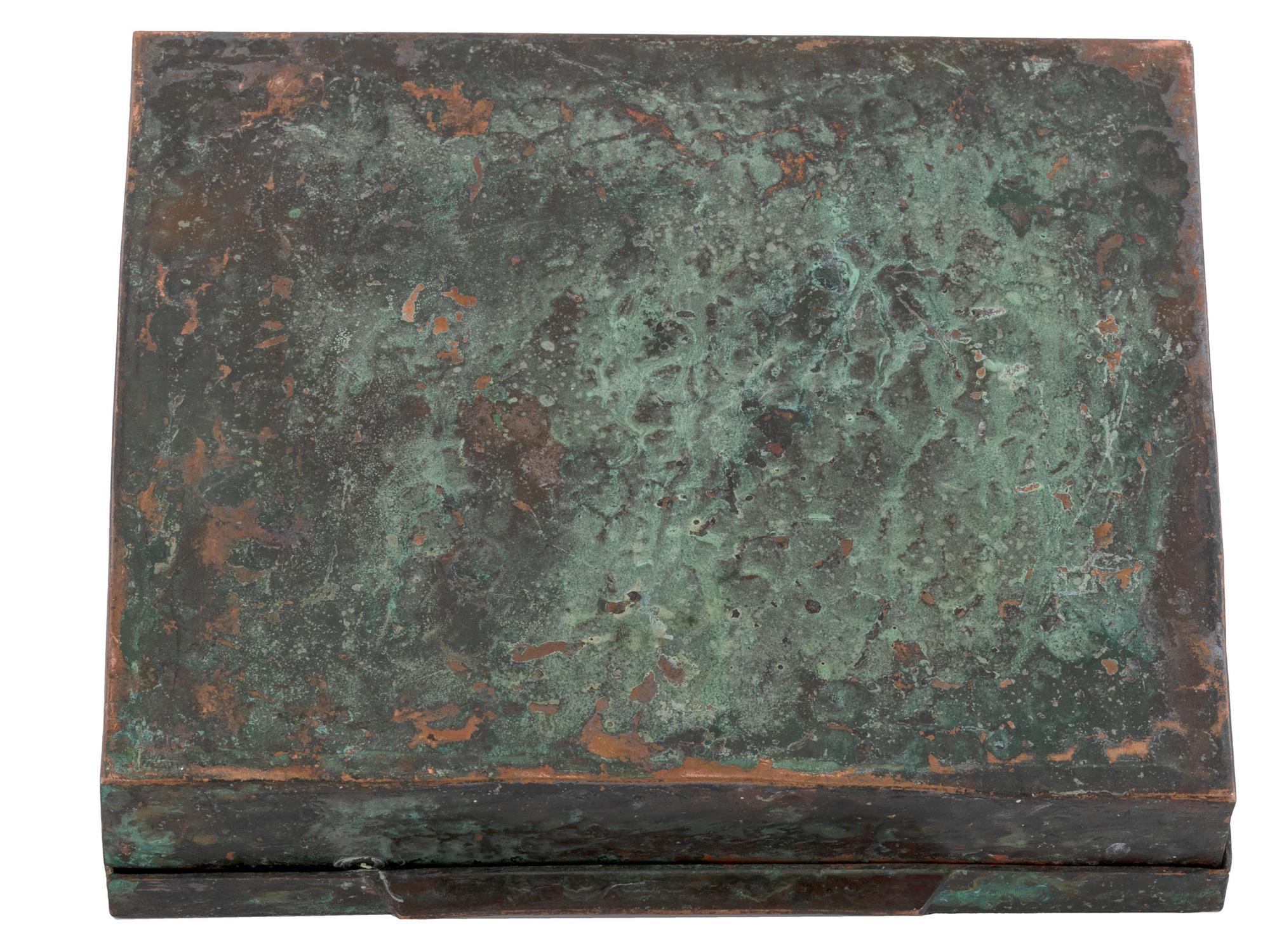 Mexican Copper Box, with Silver Bird