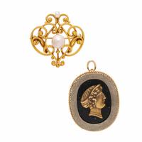 Two Yellow Gold Brooches