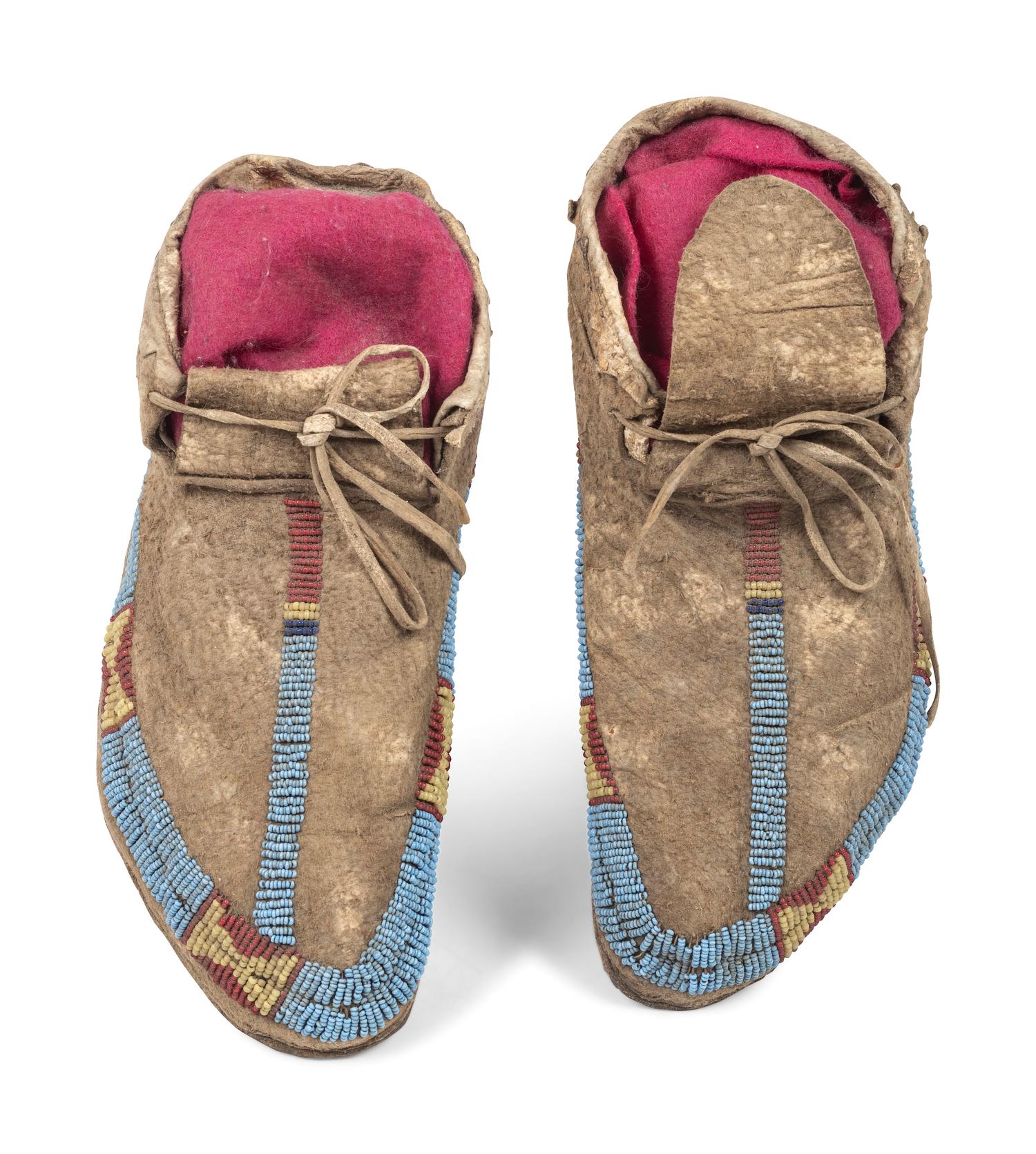 Sioux Beaded Hide Moccasins