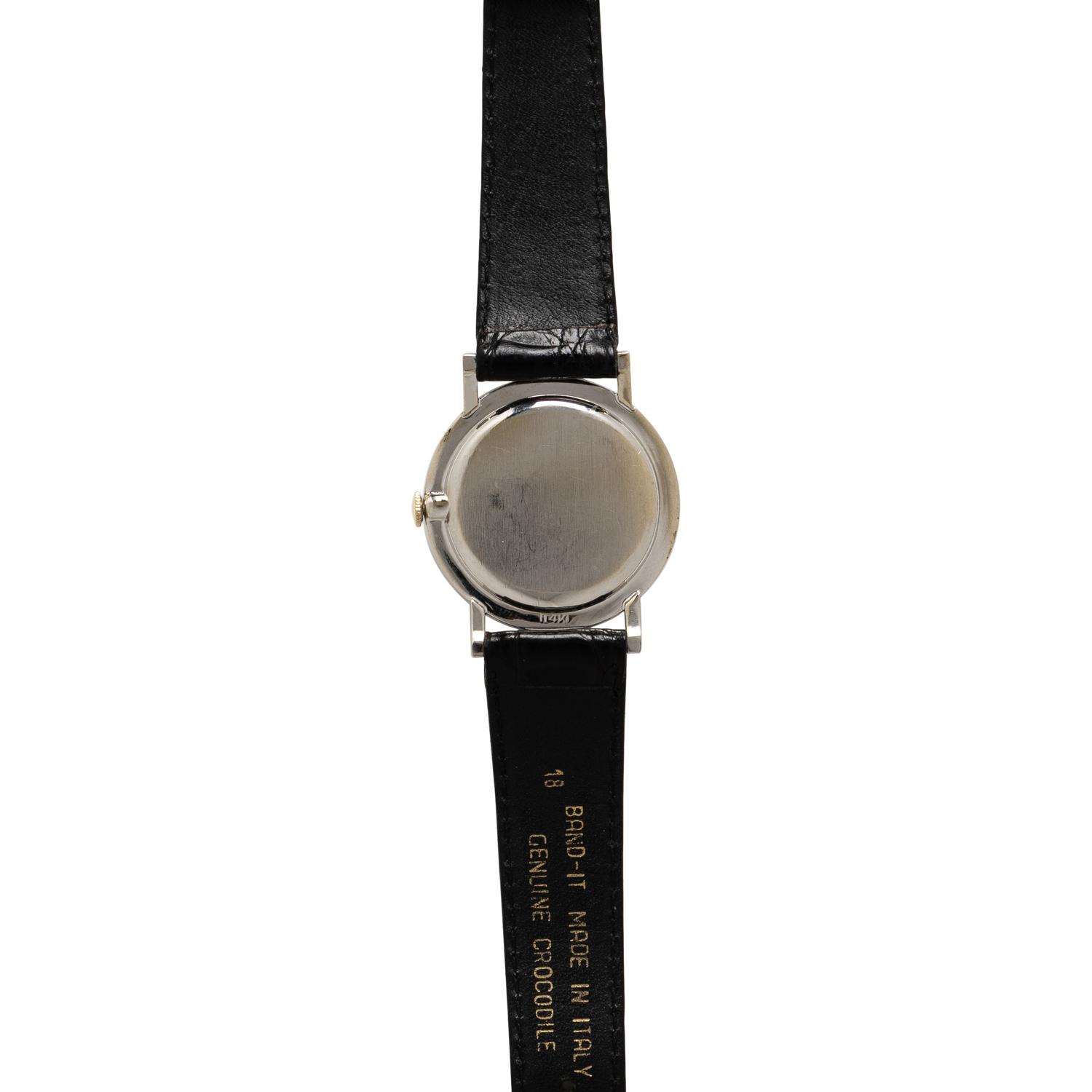 HAMILTON, VINTAGE 14K WHITE GOLD AND DIAMOND WATCH
