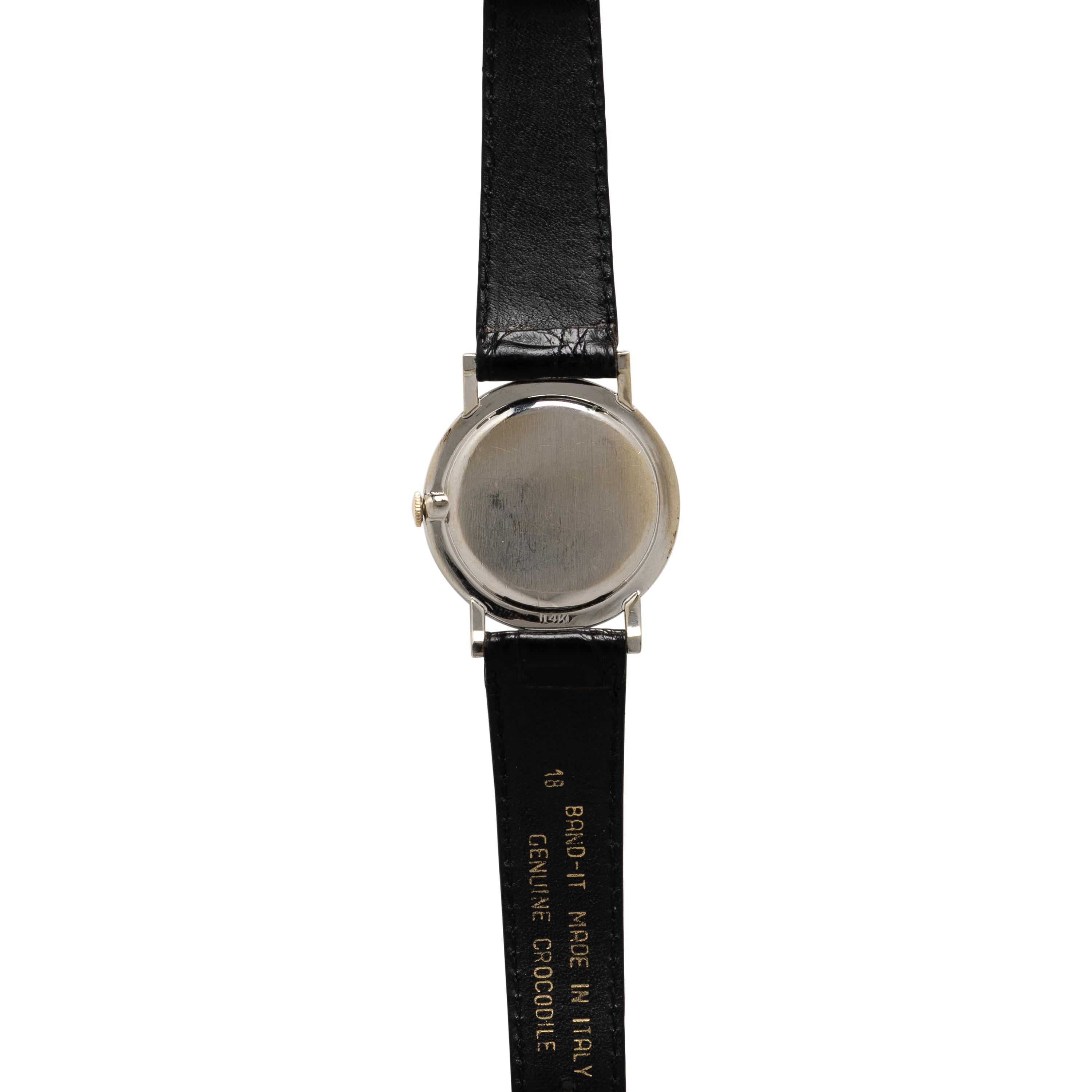 HAMILTON, VINTAGE 14K WHITE GOLD AND DIAMOND WATCH