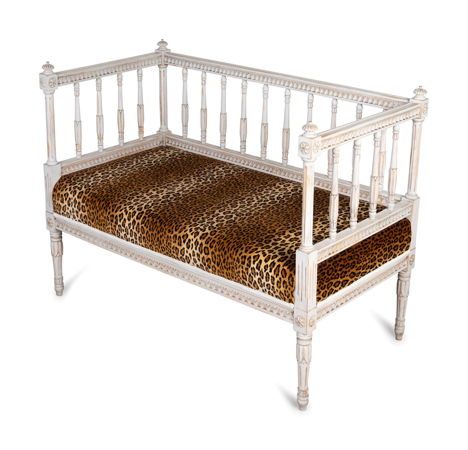 A Gustavian Style Painted Settee — 20TH CENTURY