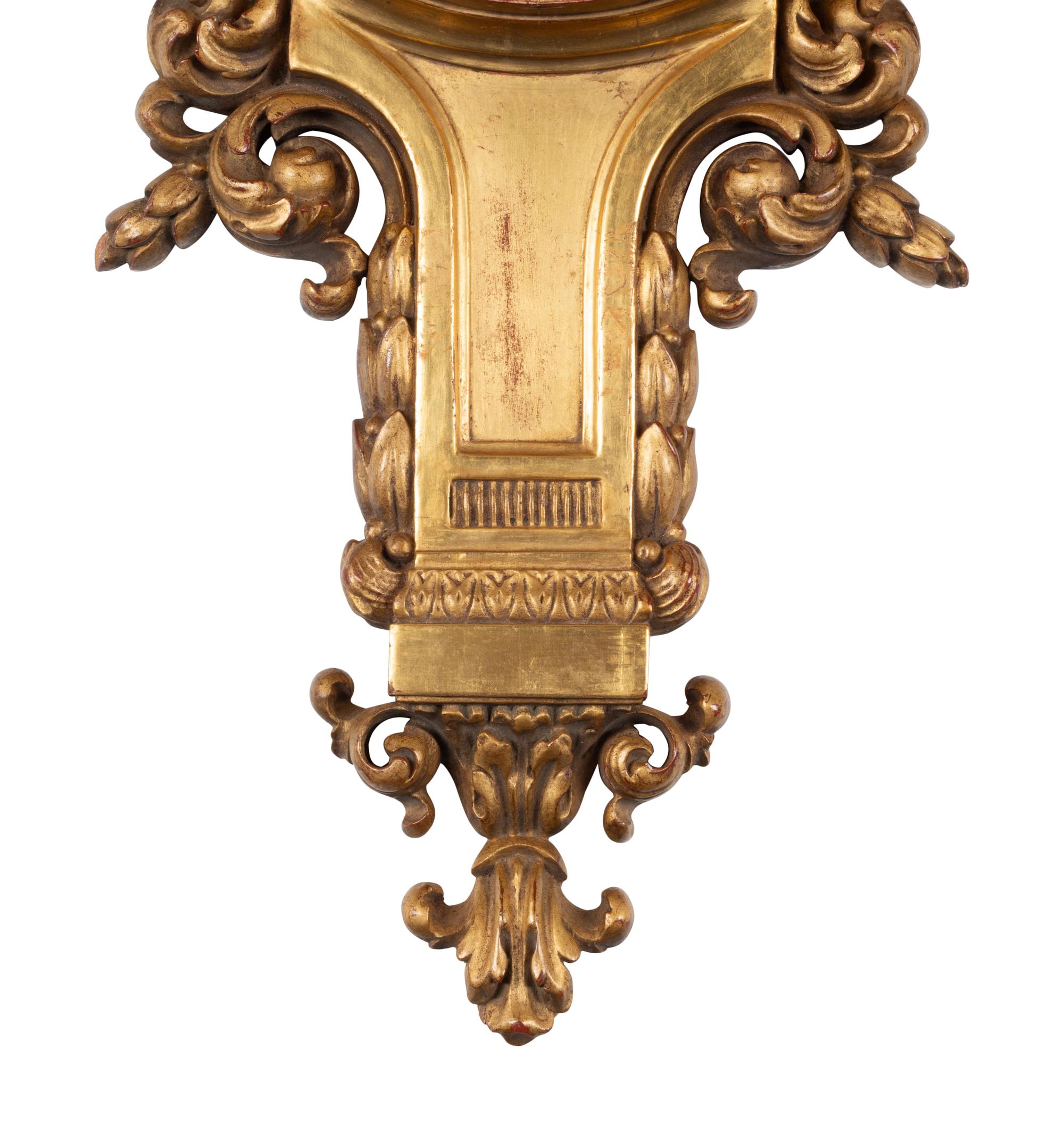 A French Carved Giltwood Clock and Barometer