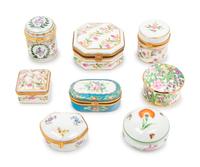A Collection of Glass, Enameled Metal and Porcelain Small Boxes