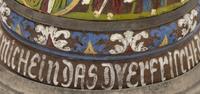 A German Kreussen "Apostle" Hand-Painted Pewter and Stoneware Stein