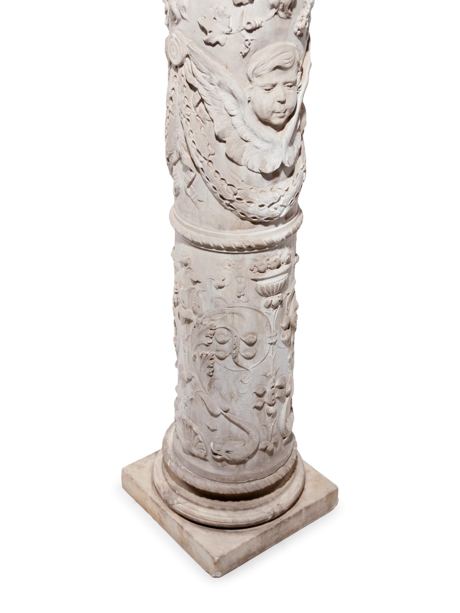 A Renaissance Revival Carved Marble Column