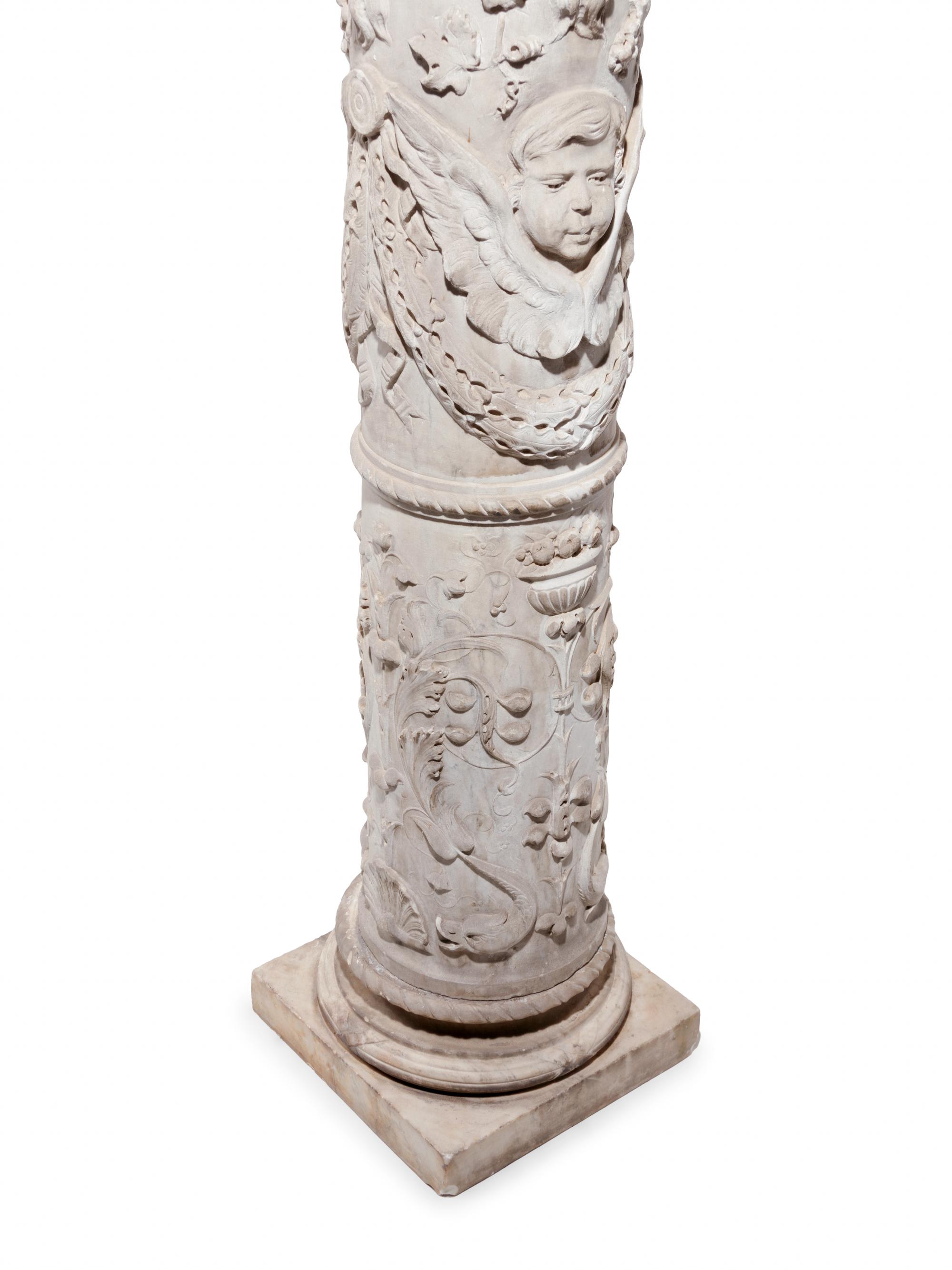 A Renaissance Revival Carved Marble Column