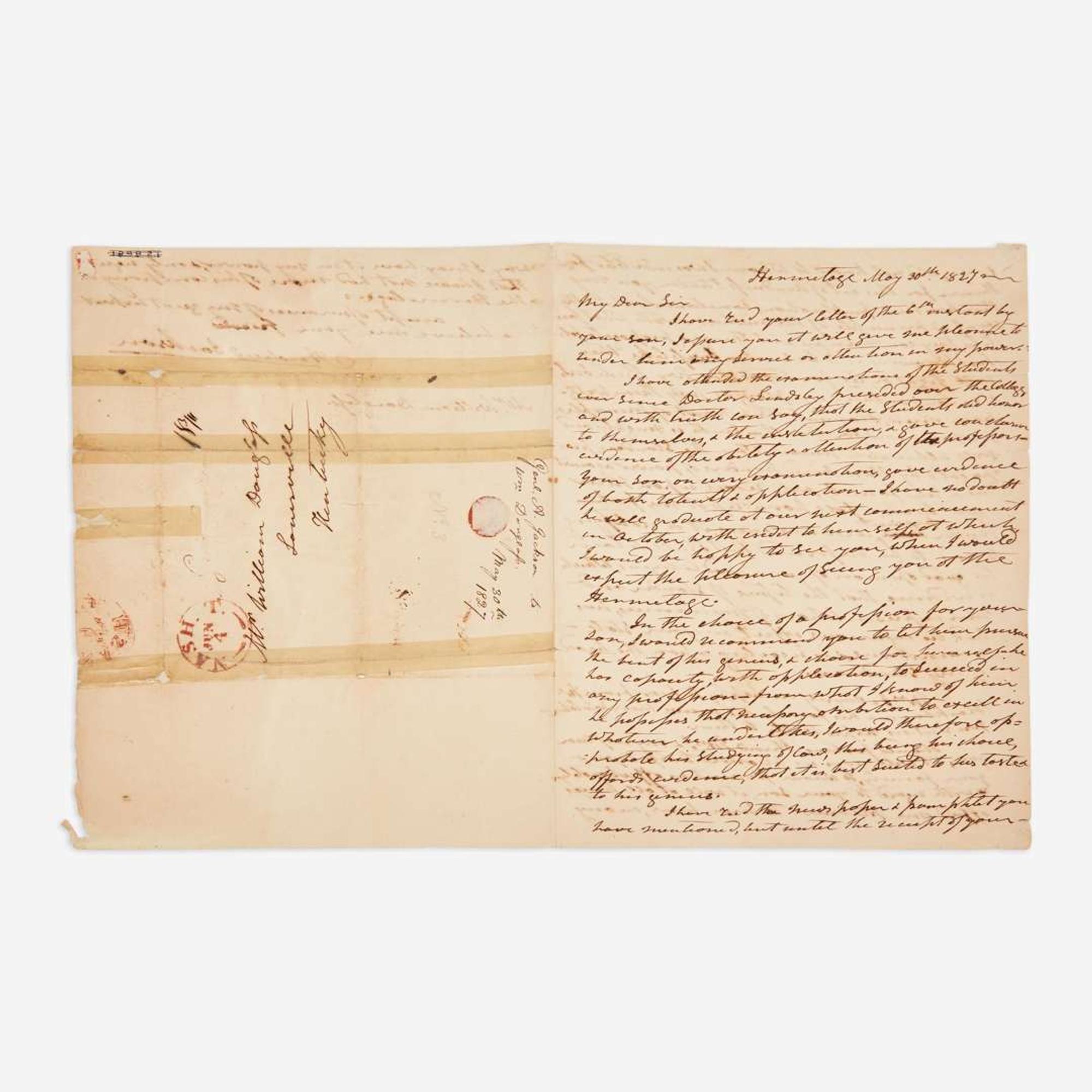 [Presidential] Jackson, Andrew Autograph Letter, signed