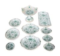 Ten Meissen Porcelain Indian Green Articles — 19TH/20TH CENTURY