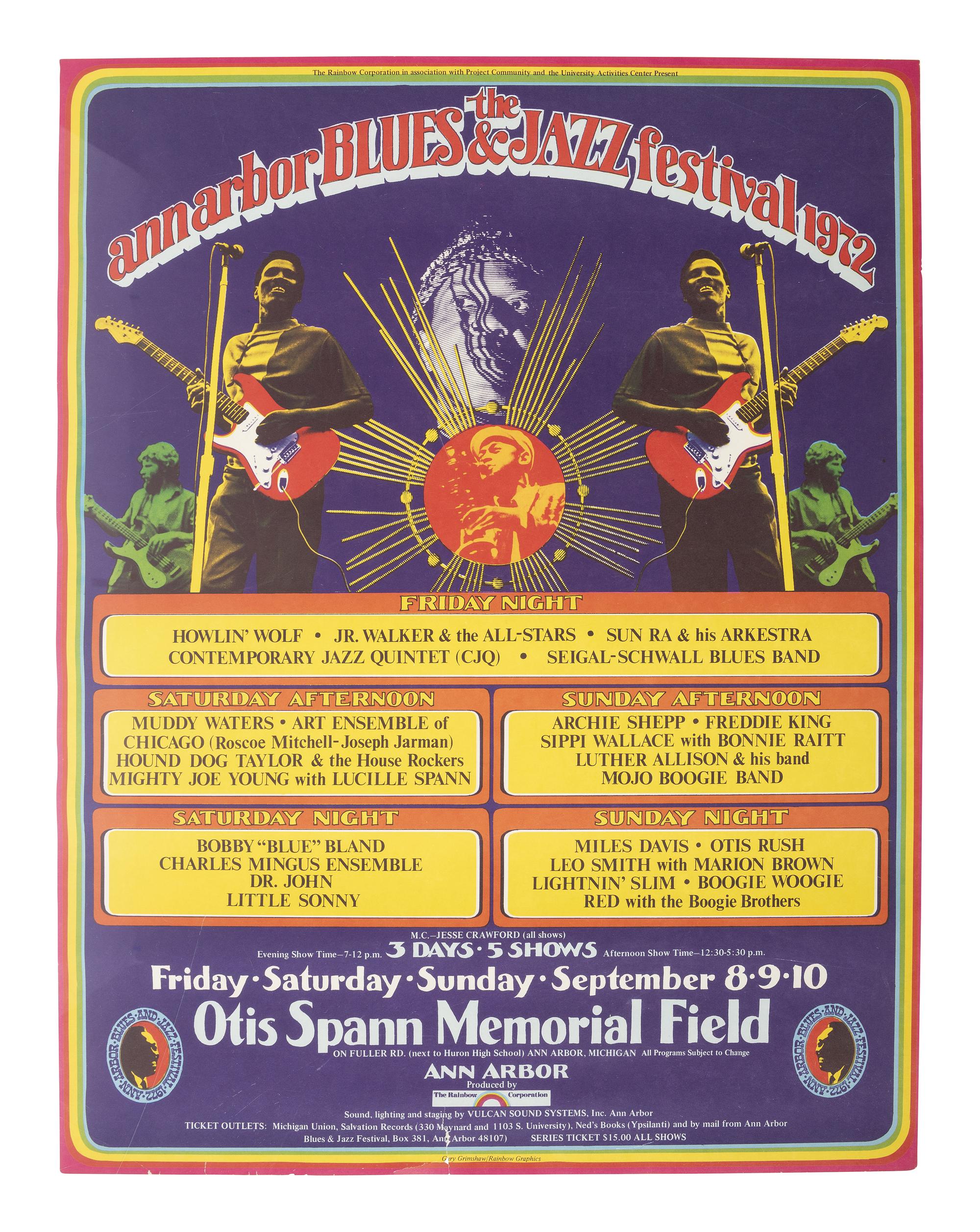 [Music] Four Items Promoting the Ann Arbor Blues and Jazz Festivals, 1970-72