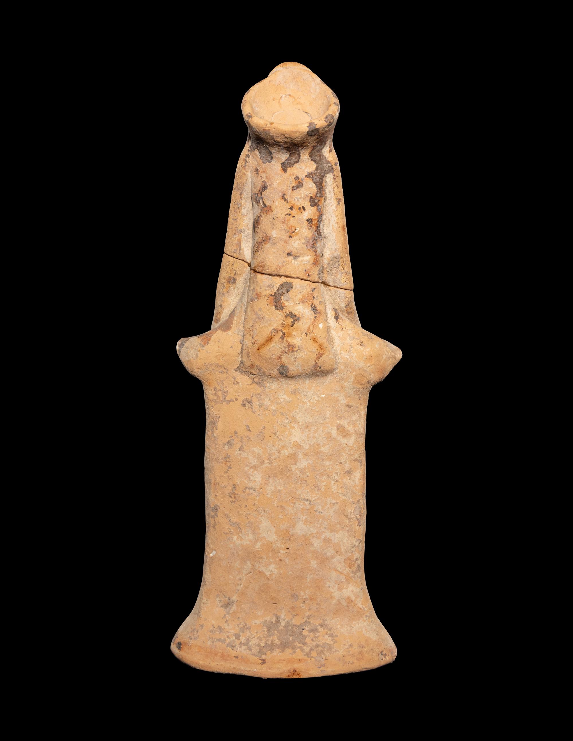 A Boeotian Painted Terra Cotta Female Figure
