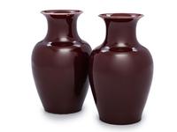 A Pair of Chinese Sang-de-Boeuf Porcelain Baluster Vases