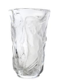 A Continental Molded and Frosted Glass Vase Height 9 3/4 inches.