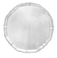 An Irish George II Silver Salver, John Lloyd, Dublin, Likely 1743-4, having an undulating gadrooned rim and bearing an engraved crest o